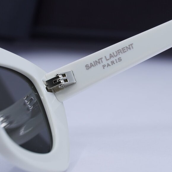 Saint Laurent SL68 004 Cat Eye Sunglasses - Ivory/Grey